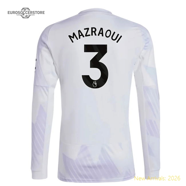 2025-2026 Man Utd Long Sleeve Away Shirt (mazraoui 3) - Official Edition