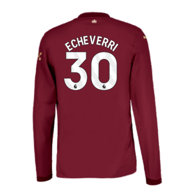 2024-2025 Man City Third Long Sleeve Authentic Shirt (Echeverri 30)
