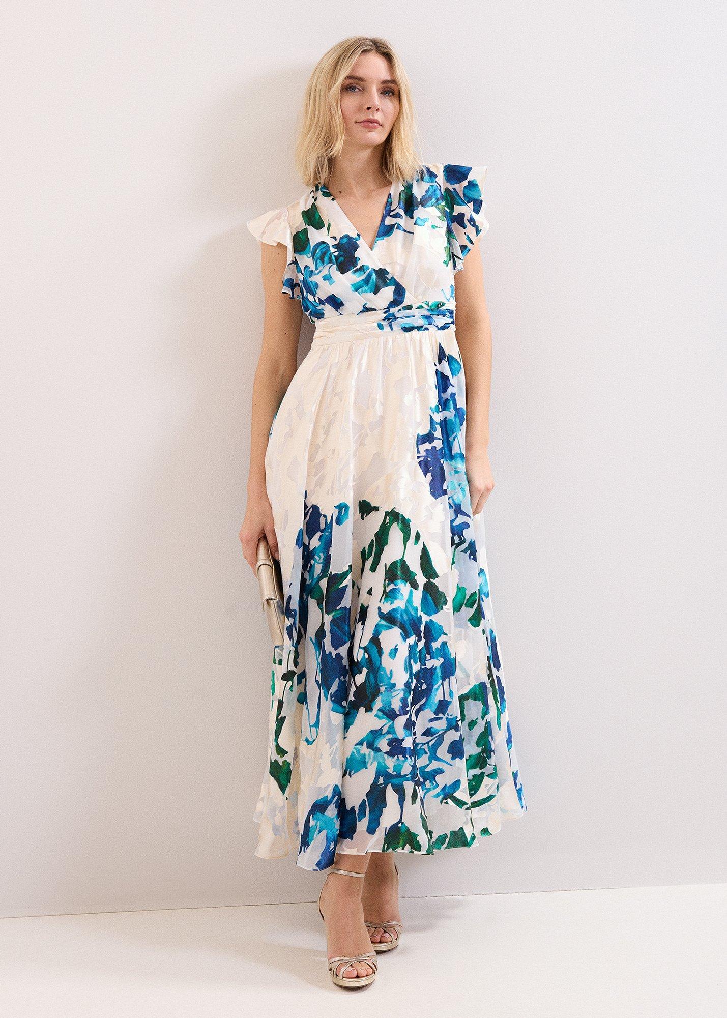 Petite Liana Blue Burnout Maxi Dress