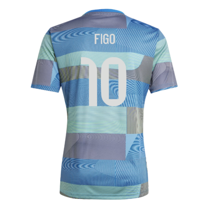 Performance 2025-2026 Real Madrid Pre-Match Shirt (Blue) (Figo 10)