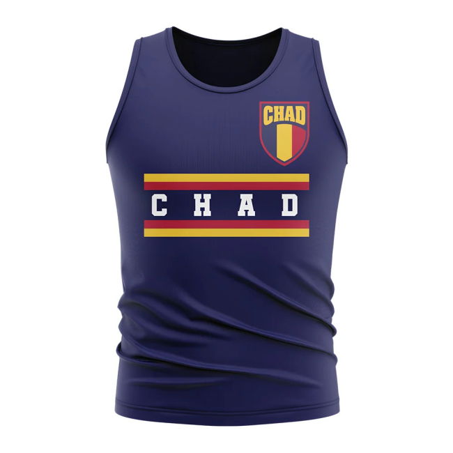 Exclusive-Design Chad Core Football Country Sleeveless Tee (Navy)