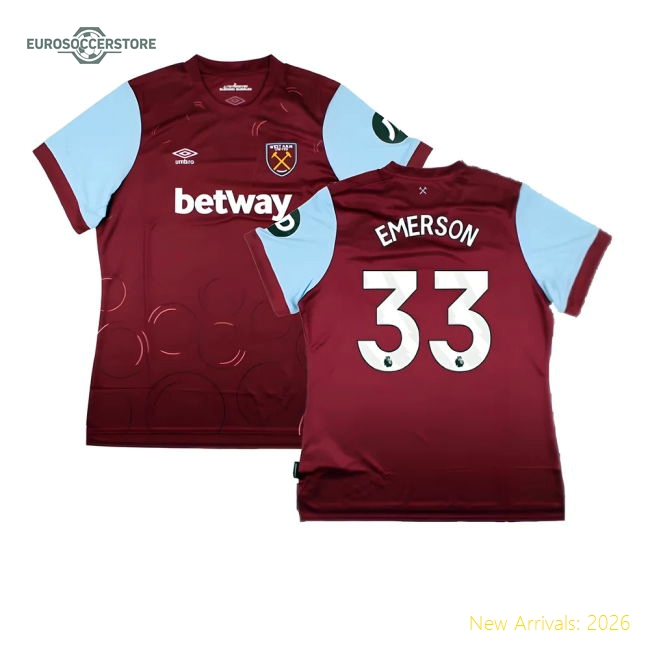Elegant West Ham Womens Emerson Jersey 2023-2024 Smooth
