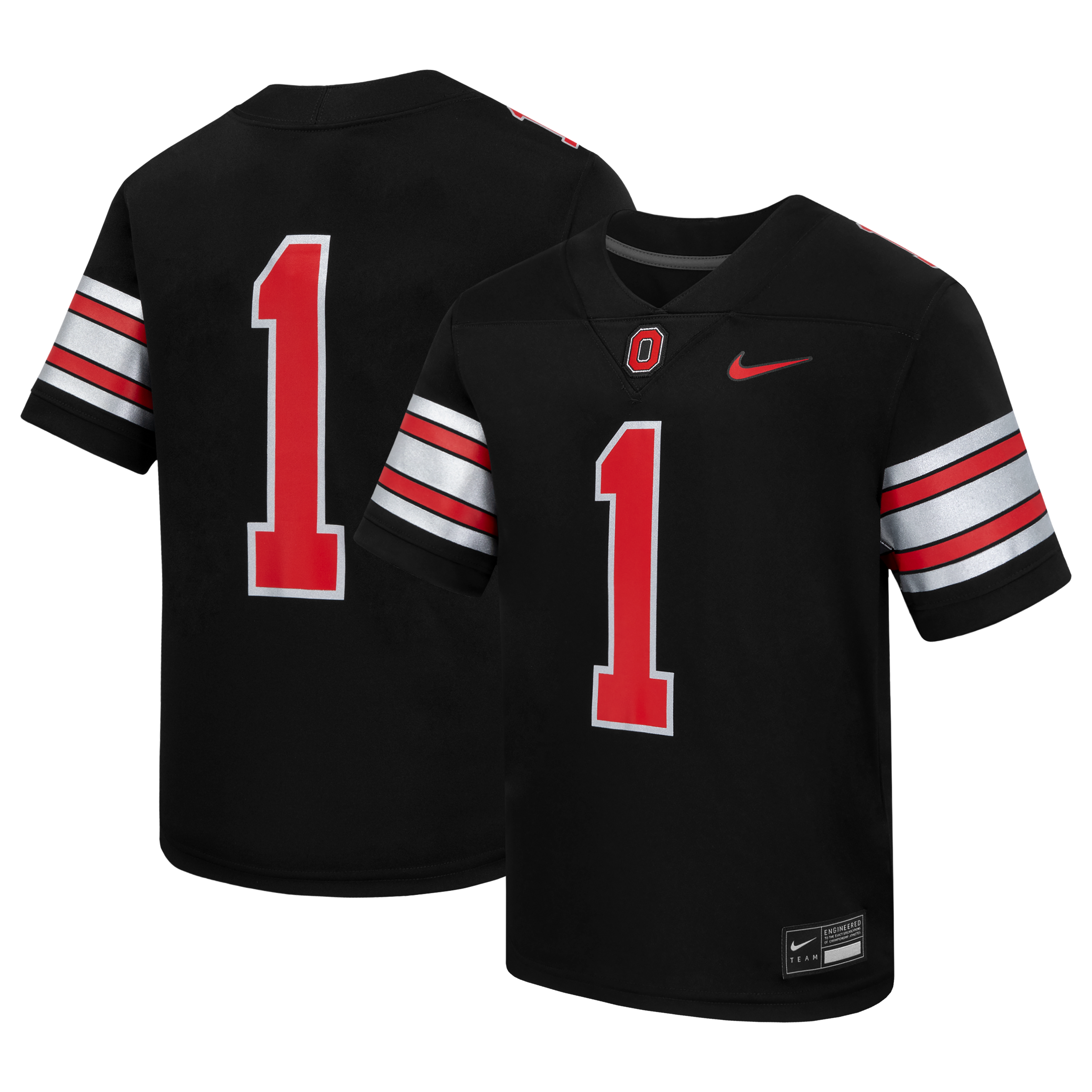 Youth #1 Black Ohio State Buckeyes Alternate Football Jersey