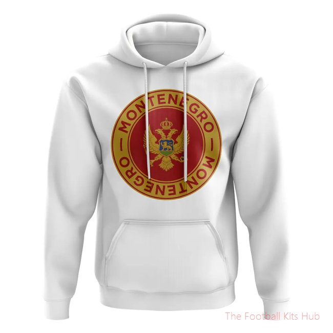 Men Montenegro Football Badge Hoodie (White)