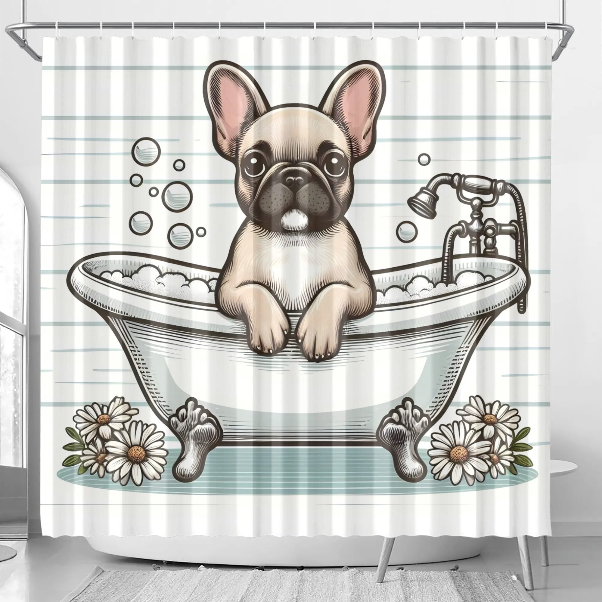 Penelope - Shower Curtain for frenchie lovers