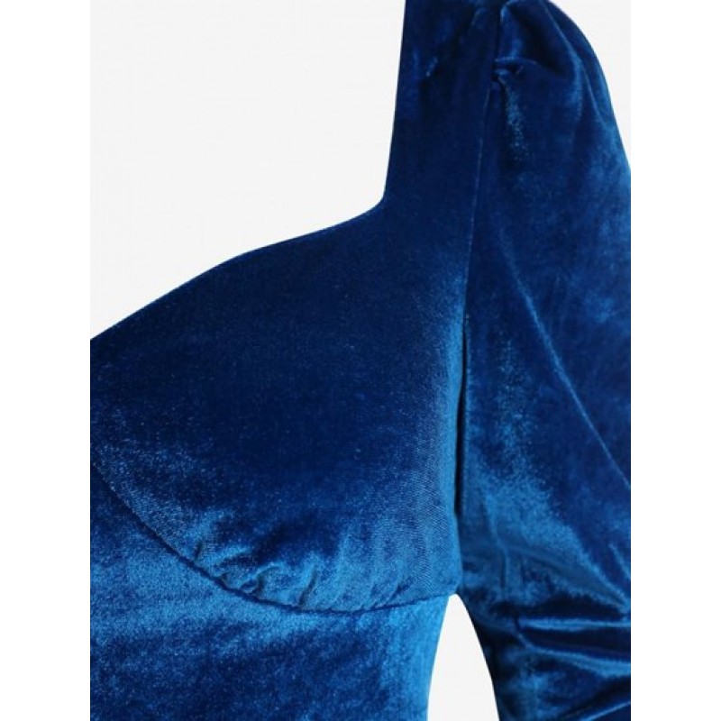 Velour Scarf Hem Crop T Shirt JW3376