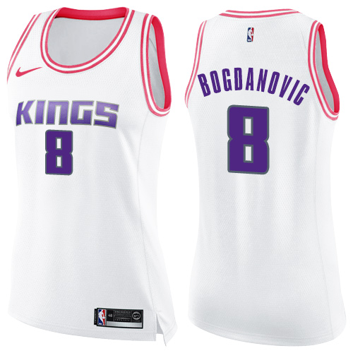 White Sacramento Kings #8 Nike Jersey - Discounted NBA Fan Apparel