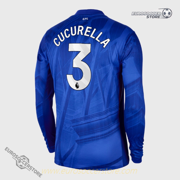 Chelsea Home Long Sleeve CUCURELLA 3 Football Jersey 25-26 Season