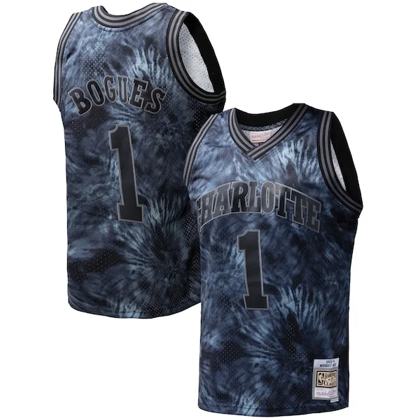 Championship Muggsy Bogues CHA NBA Jersey - Black - Budget-Friendly