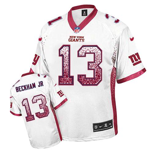 Authentic NFL W Y G Giants #13 Odell Beckham White Elite Jersey