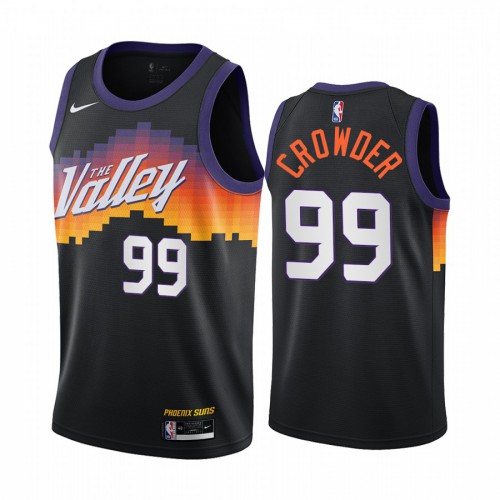 Suns #99 Jae Crowder Durable 2020 City NBA Jersey - Black Swingman