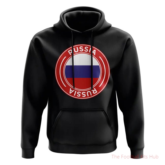 Men Russia Football Badge Hoodie (Black)