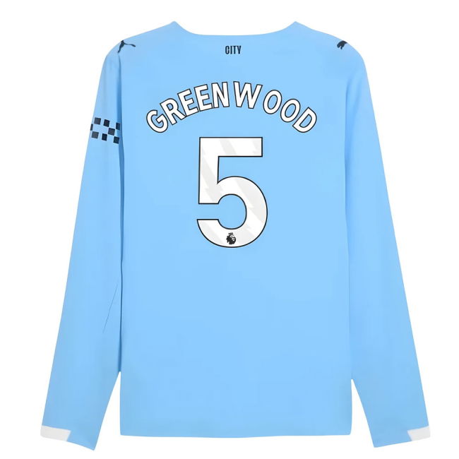 match worn 2025-2026 Man City Authentic Long Sleeve Home Shirt (Gre...