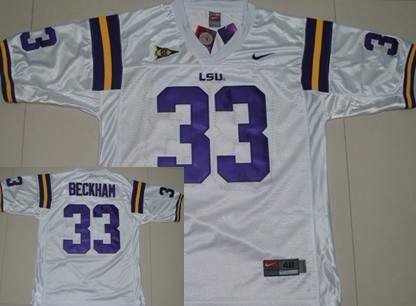 Men's LSU Bayou Bengals White 2024 authentic Odell Beckham #33 high