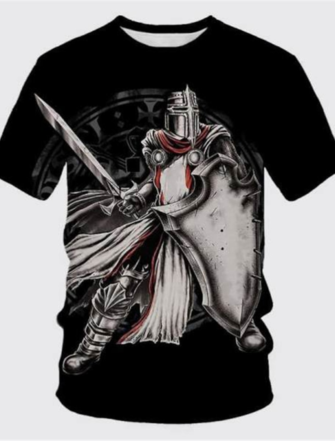 Men's Templar Cross Graphic Prints Soldier T Shirt Christian Shirts