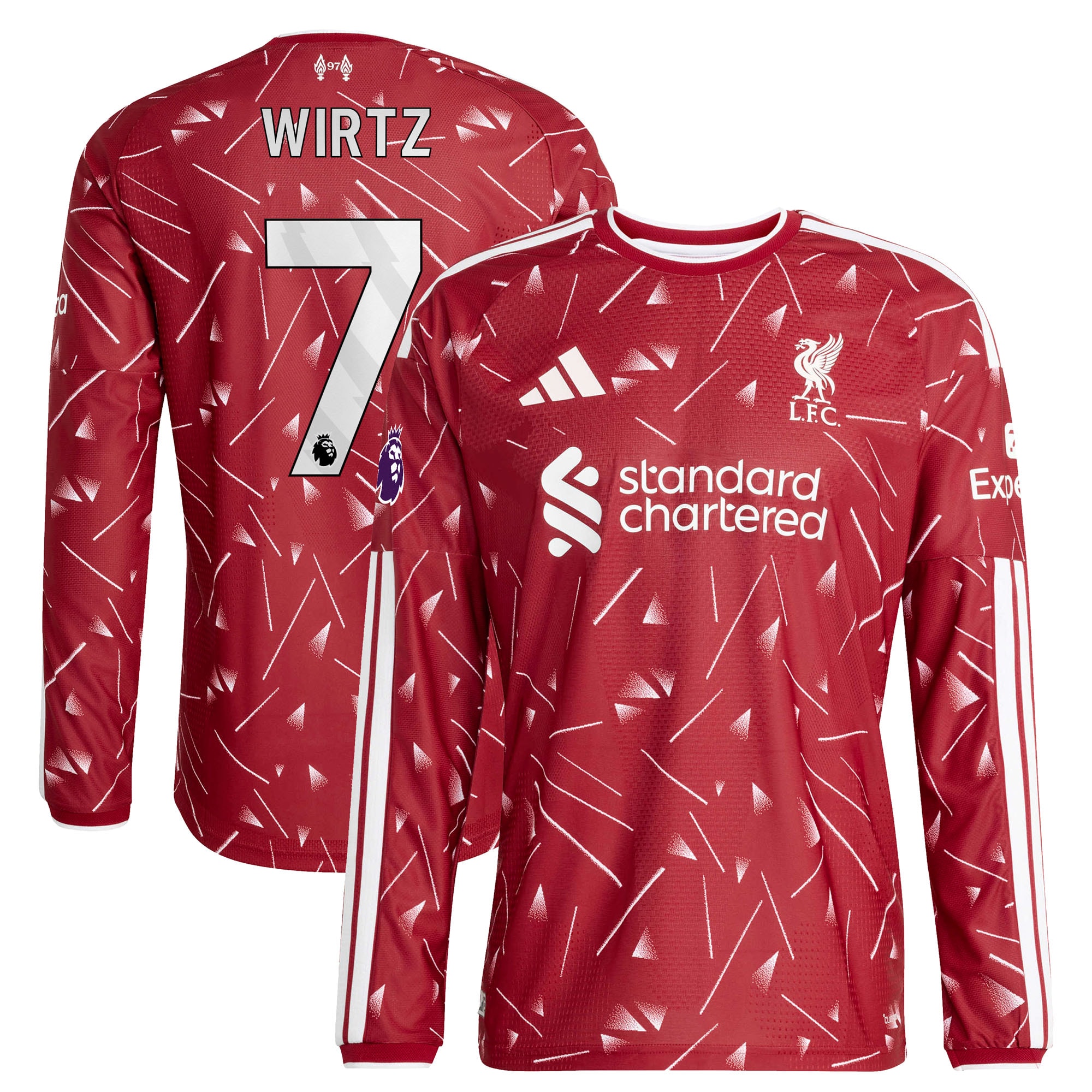 [JED] Women's Florian Wirtz Liverpool 2026/27 Home On-Field Authentic Long Sleeve Jersey - Red