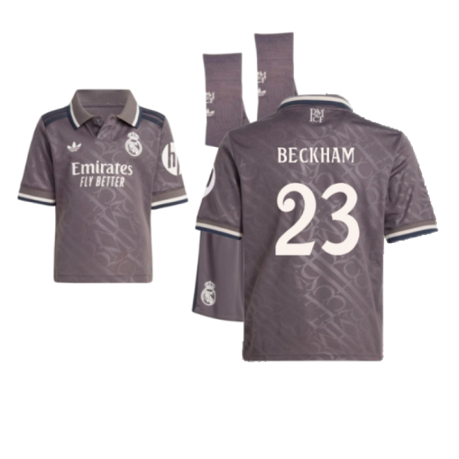 2024-2025 Genuina Camiseta Real Madrid Tercer - Juvenil Con Beckham 23