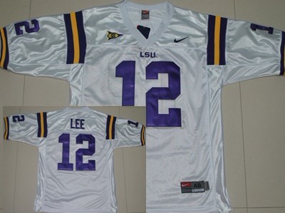 Men's LSU LA Tigers White 2024 embroidered Jarrett Lee #12 game