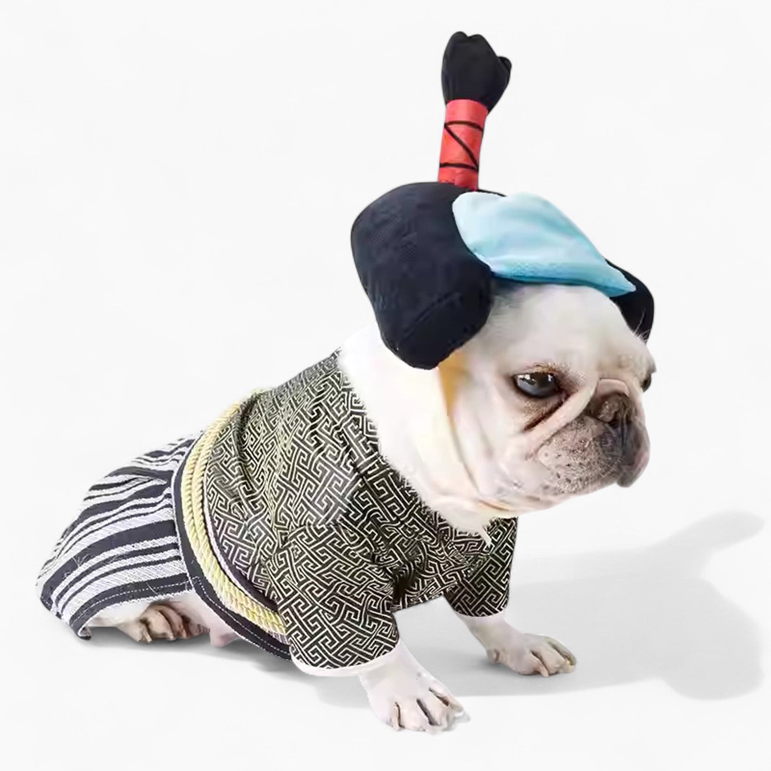 BushiBull Frenchie Kimono Costume – Traditional Samurai Dog Outfit