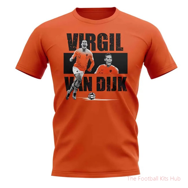 Virgil van Dijk Player Collage T-Shirt (Orange)