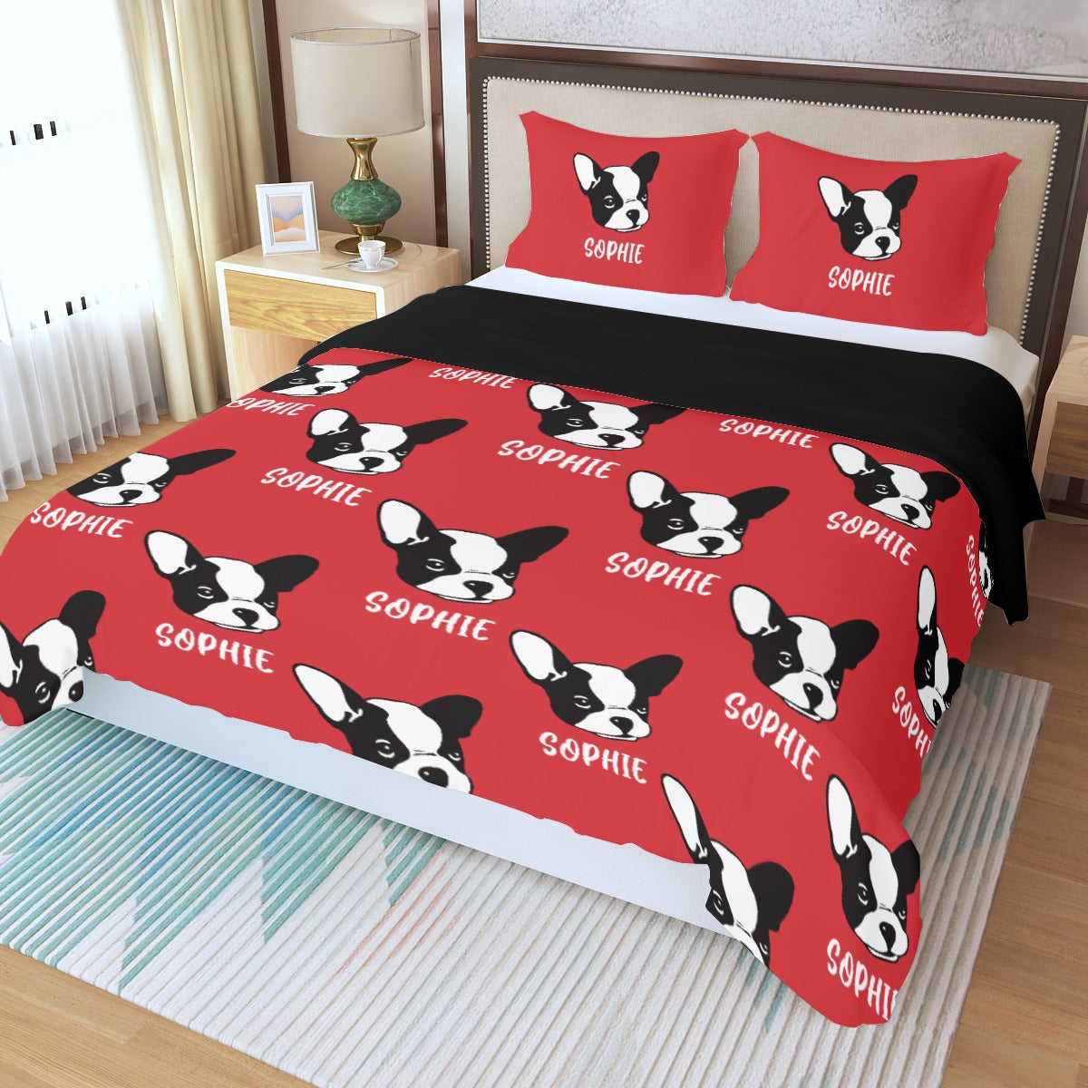 Puppy-Safe Custom Bedding Set With Frenchie's Name - Bedding Set for ...