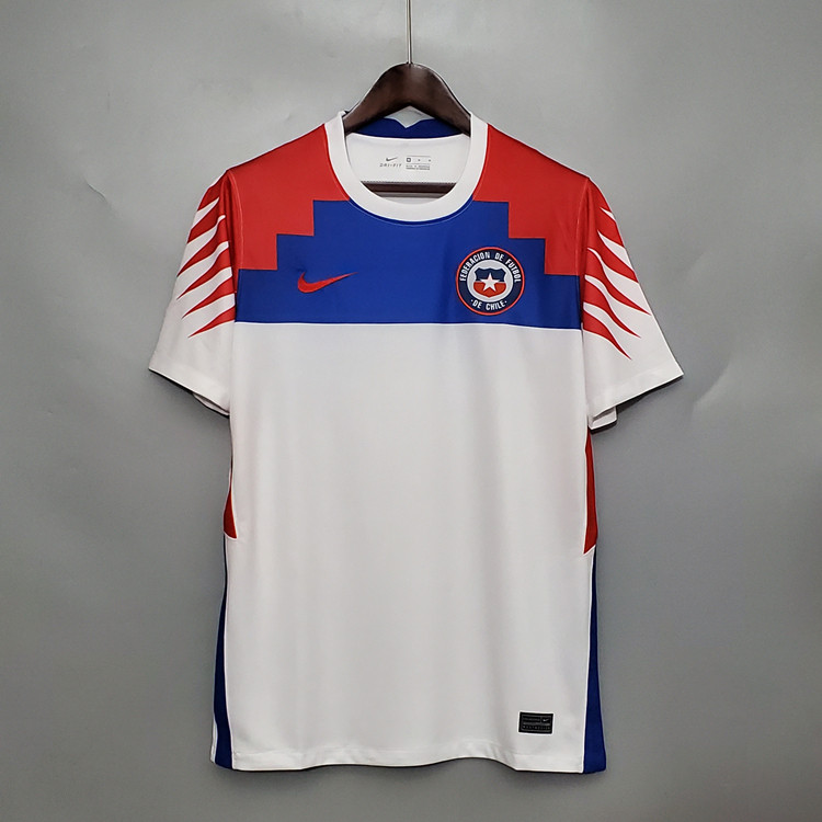 Quick Dry Chile 2020-21 Away WhiteBlue Soccer Jersey Football Shirt