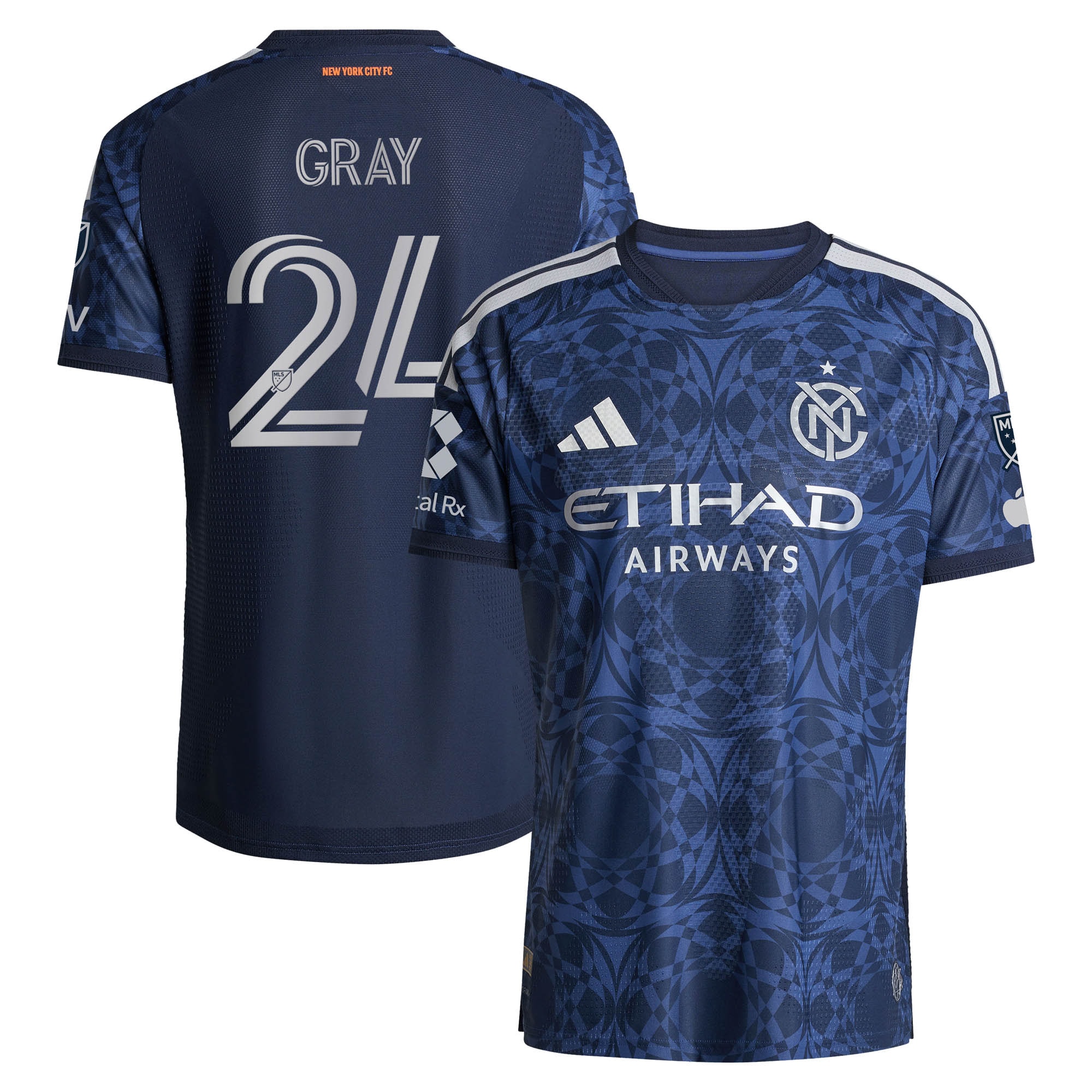 [ESK] Tayvon Gray New York City FC 2026 The All Nations Kit On-Field Authentic Patch Jersey - Blue