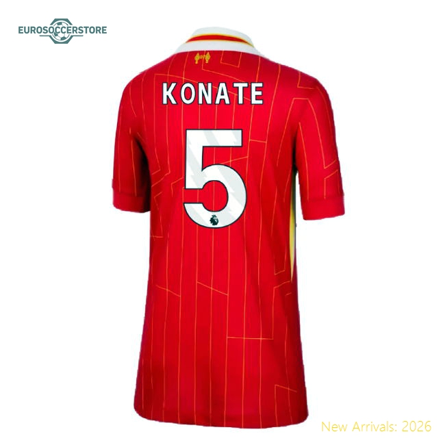 Premium Liverpool Kids Jersey Konate 2024-2025 Kids-safe Technology