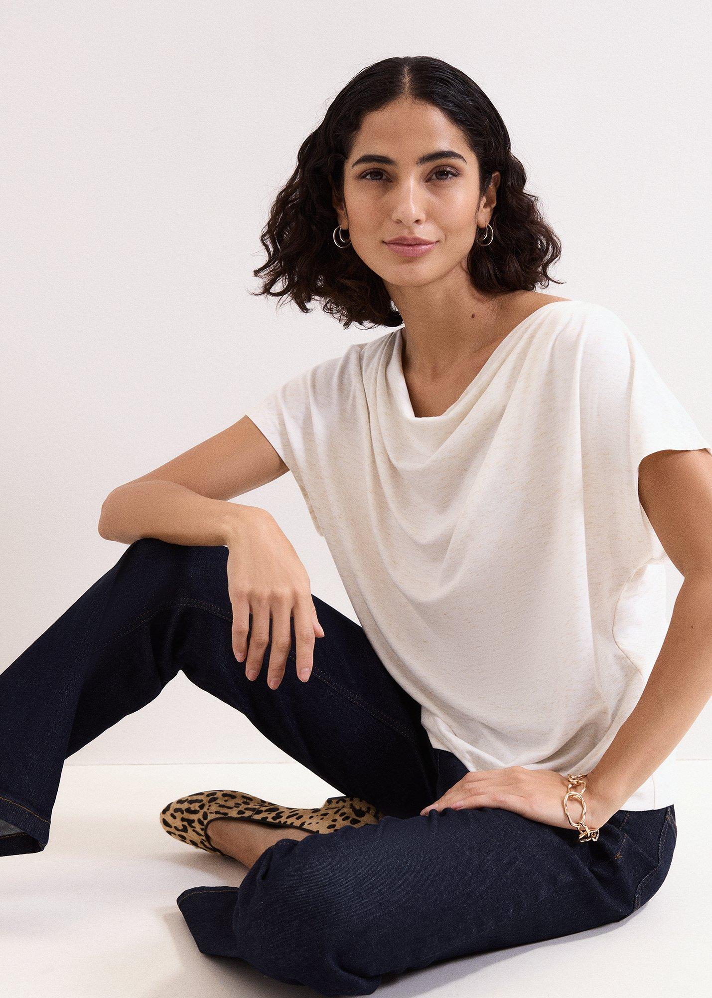 Priya Gold Fleck Cowl Neck Top