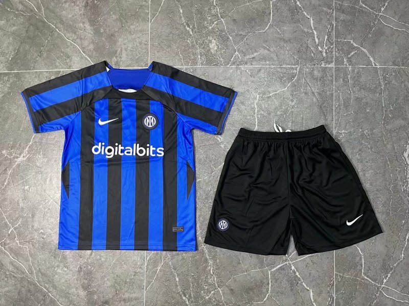 KIDS INTER MILAN 2223 HOME BLUE FOOTBALL KITShirtShorts - Official
