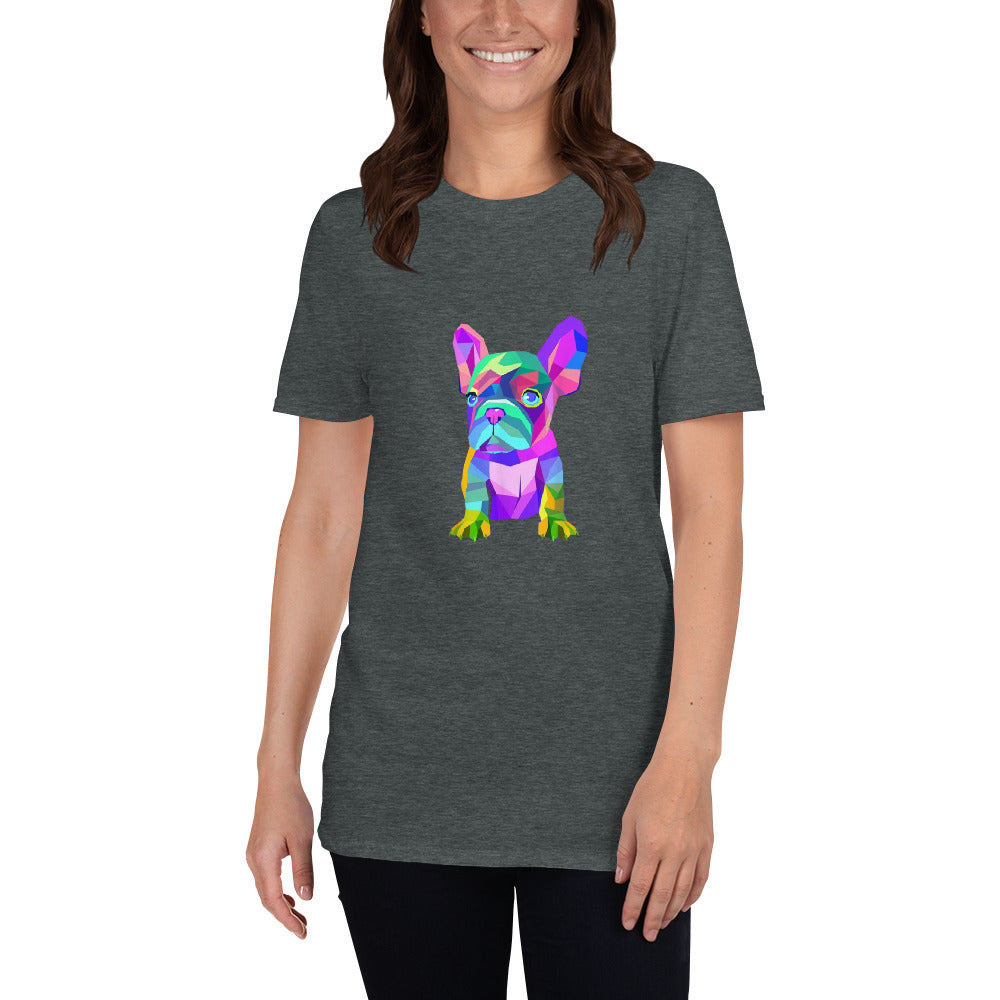 Colourful Frenchie - Durable Short-sleeve Unisex T-shirt For Dog Lovers