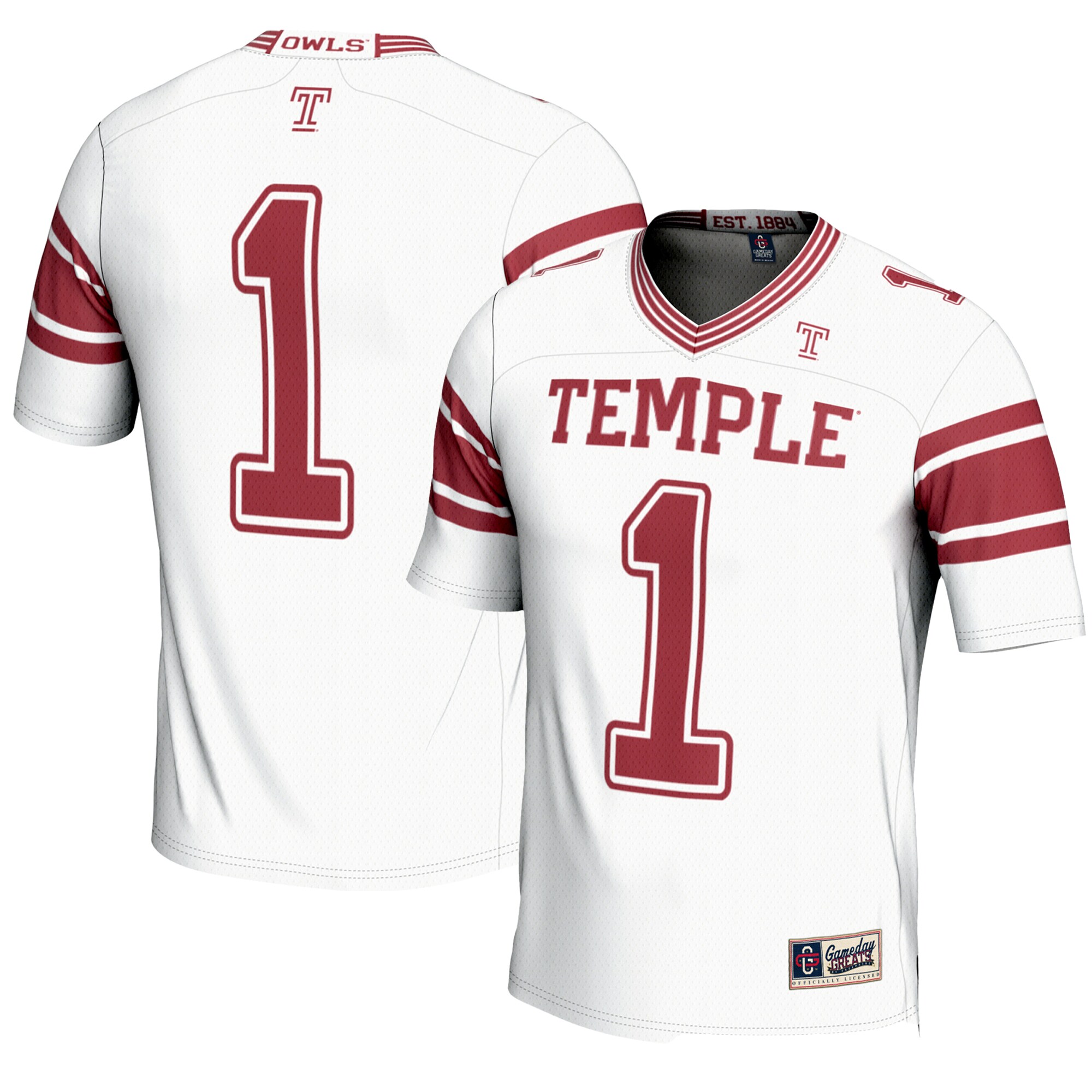 [DDG] Women's Temple Owls GameDay Greats Endzone Football Jersey - White