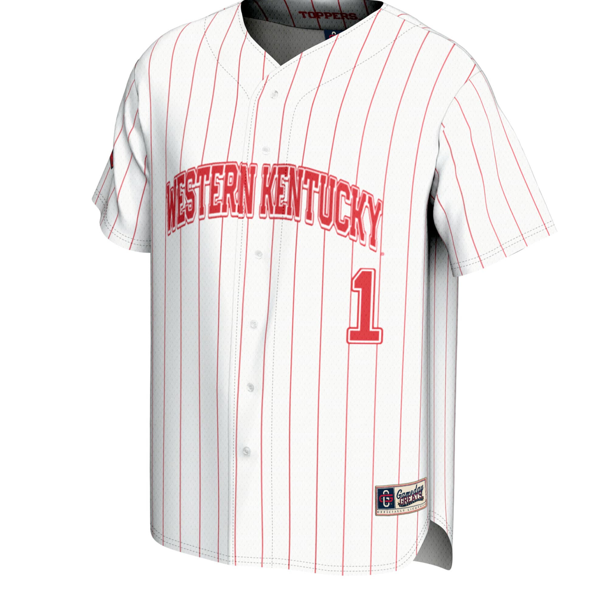 [DDG] Western Kentucky Hilltoppers GameDay Greats Youth Lightweight Baseball Fashion Jersey - White