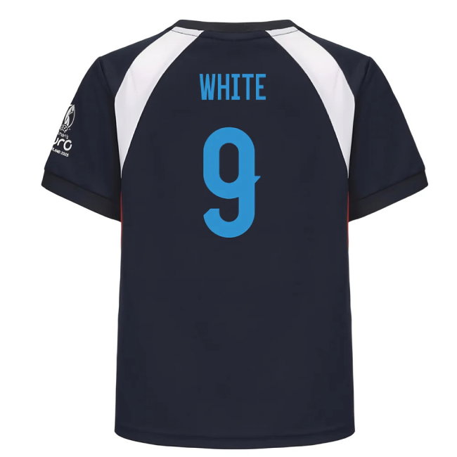 2025 England WEC Poly T-Shirt (Navy) - Kids (WHITE 9)