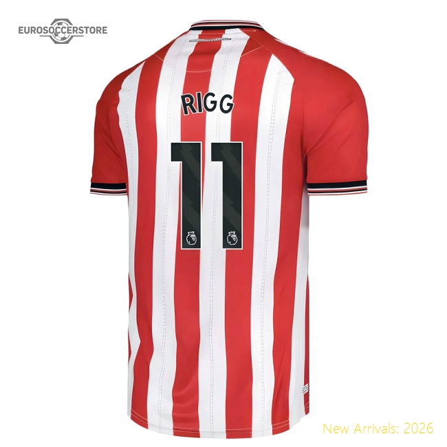 High-quality 2025-2026 Sunderland Home Shirt (rigg 11) - Match Day Jersey
