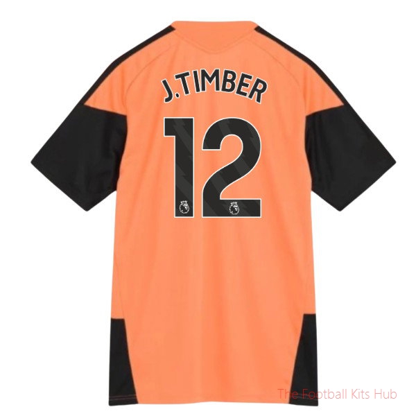 Arsenal 2026-2027 Training Jersey J Timber #12 Season Shirt Dusky Orange