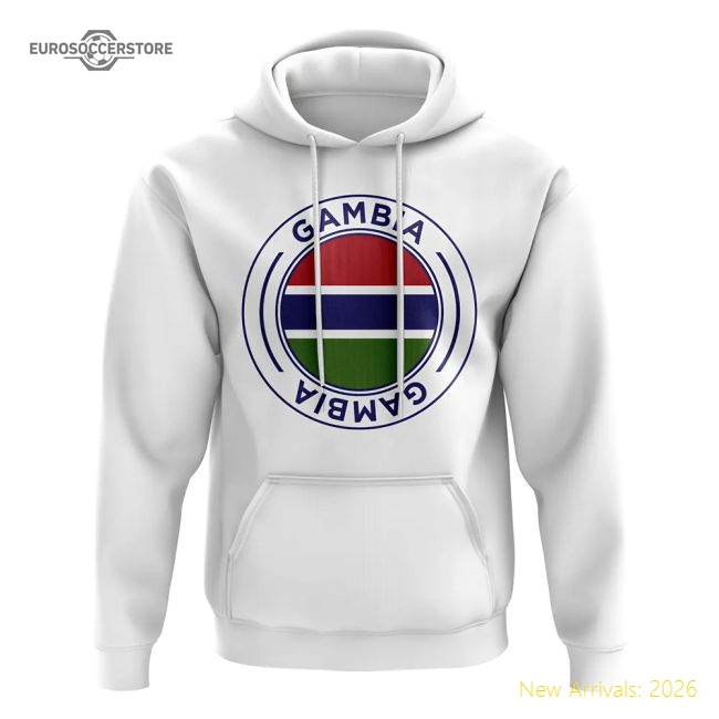 Excellent Gambia Football Badge Hoodie (white) - Fan Collection