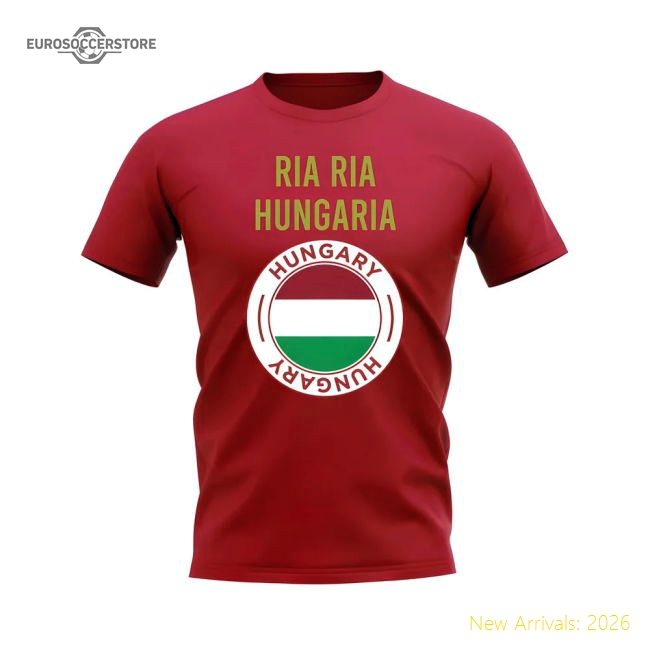 Ria Ria Hungaria Hungary Fans Phrase T-shirt (Red)