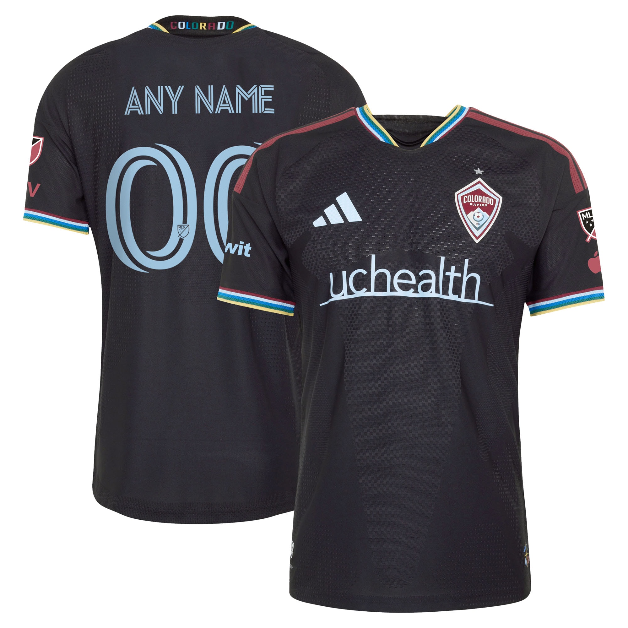 [JED] Women's Colorado Rapids 2026 Colorful Colorado On-Field Authentic Patch Custom Jersey - Black