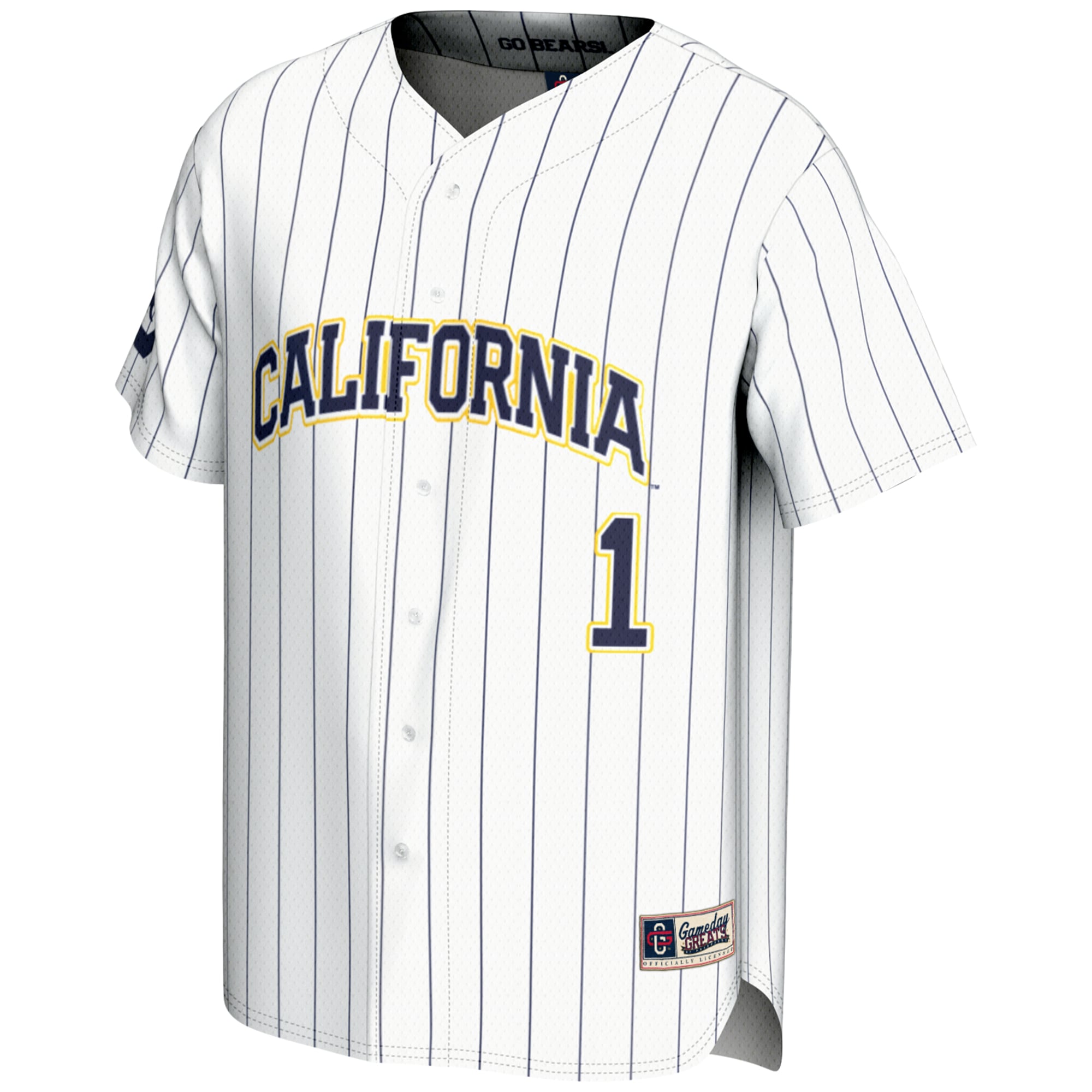 #1 Cal Bears GameDay Greats Lightweight Baseball Jersey - White