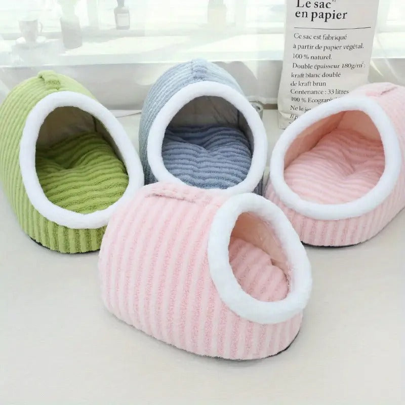 House – Semi-enclosed Striped Nest With Removable Cushion Pad Indoor Use