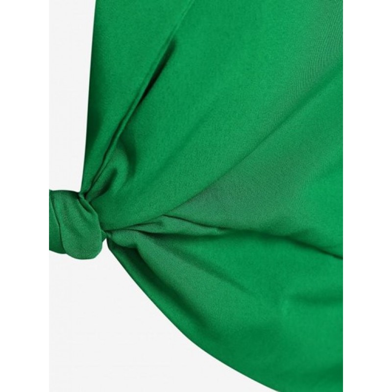 Knotted Lapel Crop Shirt UG1222