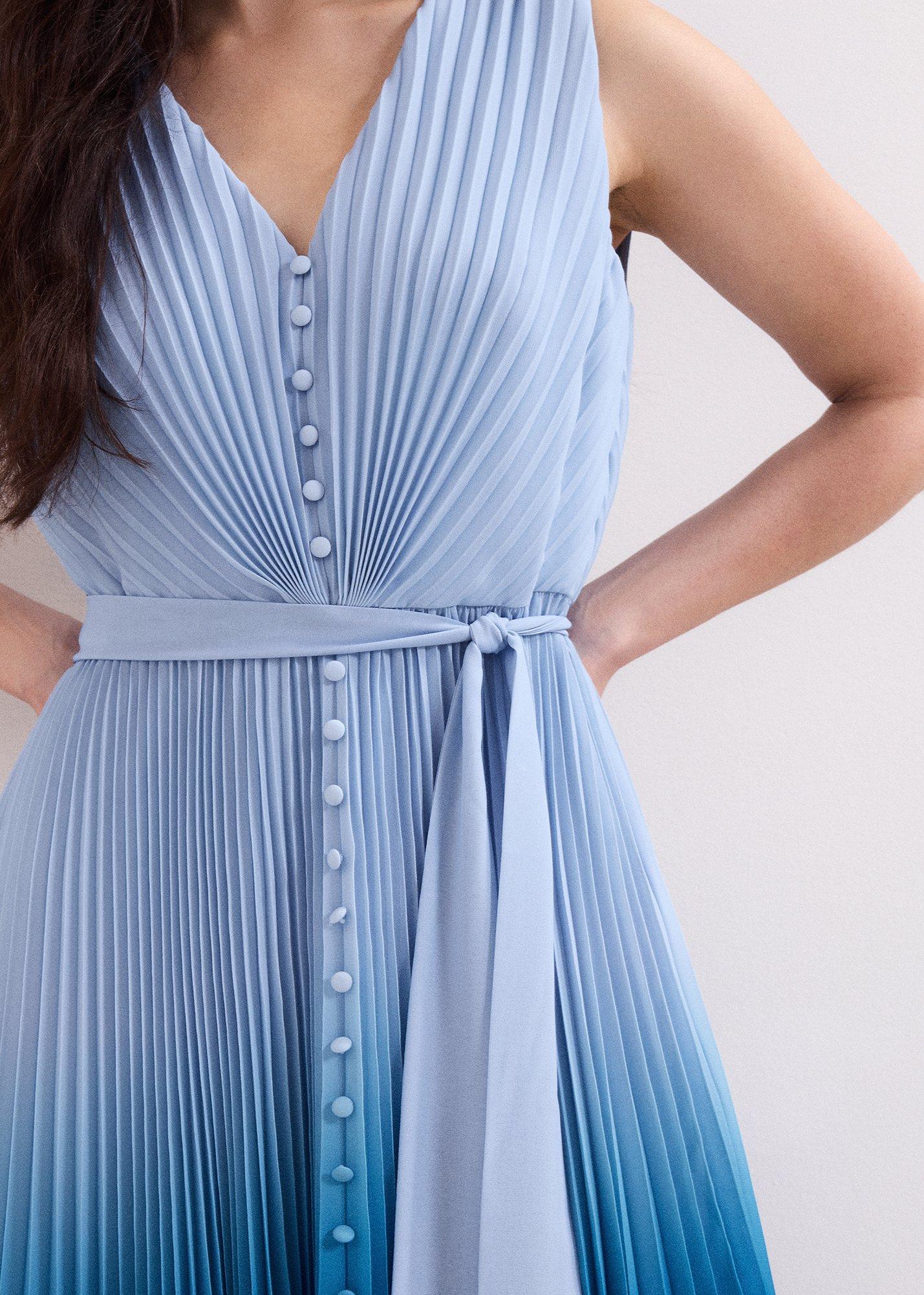 Petite Mira Blue Ombre Sleeveless Dress