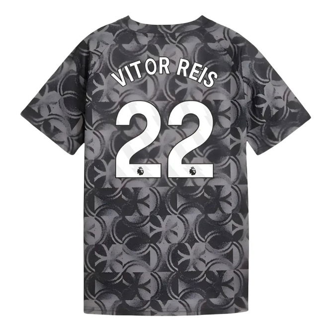 Football Man City Warm Up Jersey Black Kids Vitor Reis #22 High Pe...