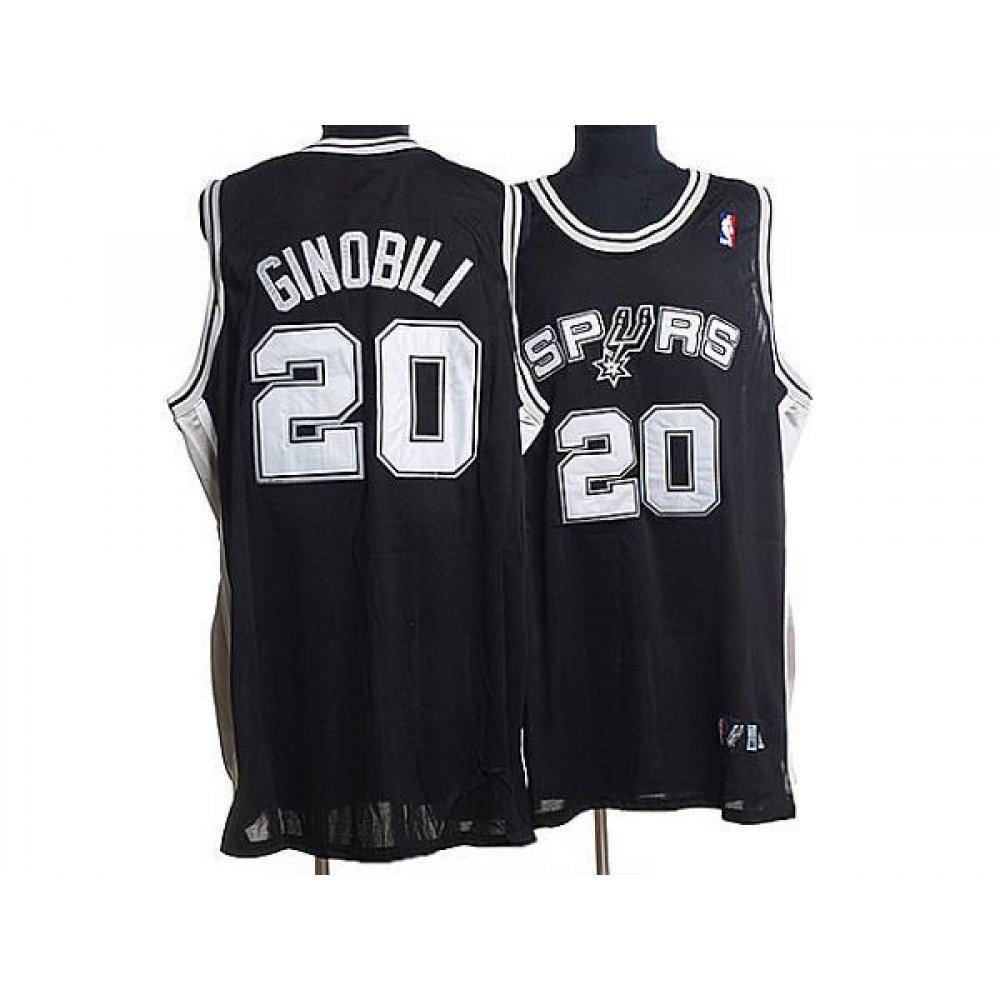 Fan Favorite Durable Men's Spurs #20 Manu Black Basketball Jersey