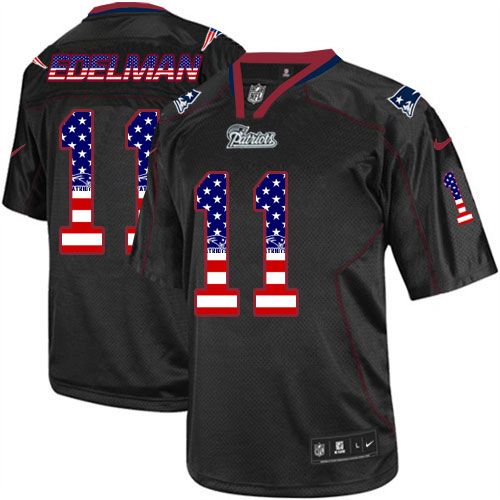 Official NFL NE Patriots #11 Julian Edelman Black Elite Jersey