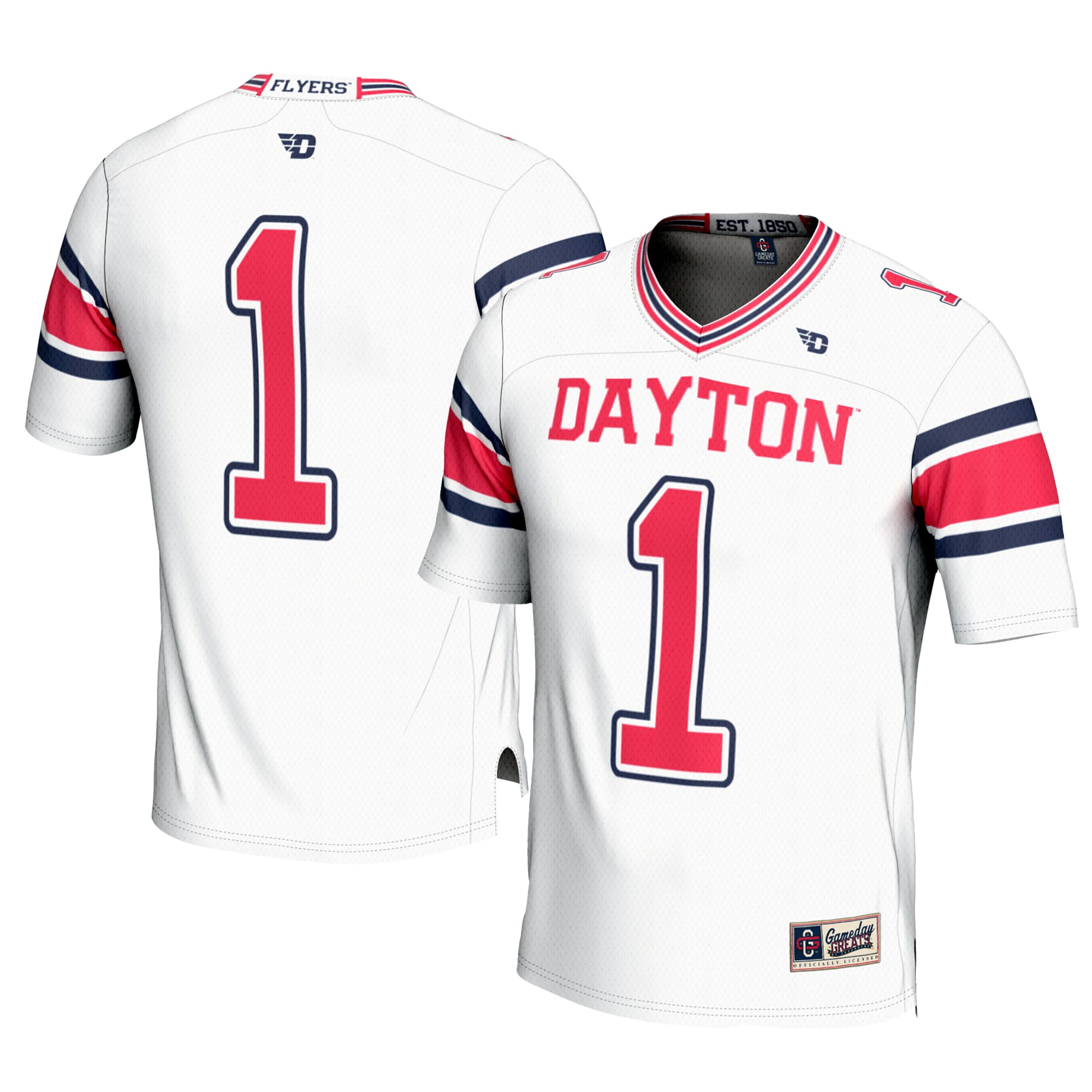 #1 Dayton Flyers GameDay Greats 2026/2027 Football Jersey - White