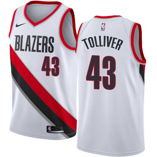 Nike Trail Blazers White Trail Blazers #43 Jersey - Value-Priced