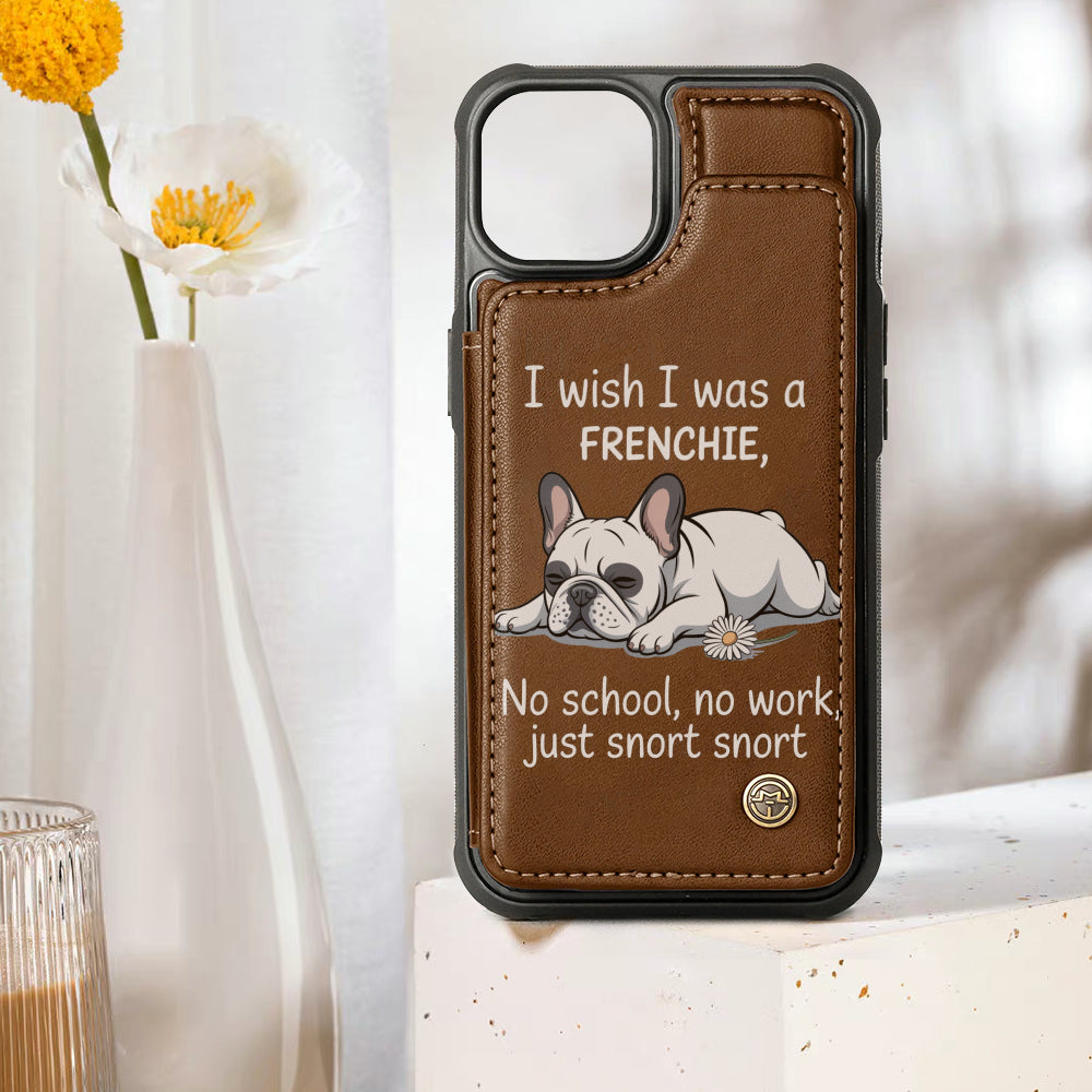 French Bulldog Duke Leather Wallet Case For For Iphone & Samsung Durable Dog Item
