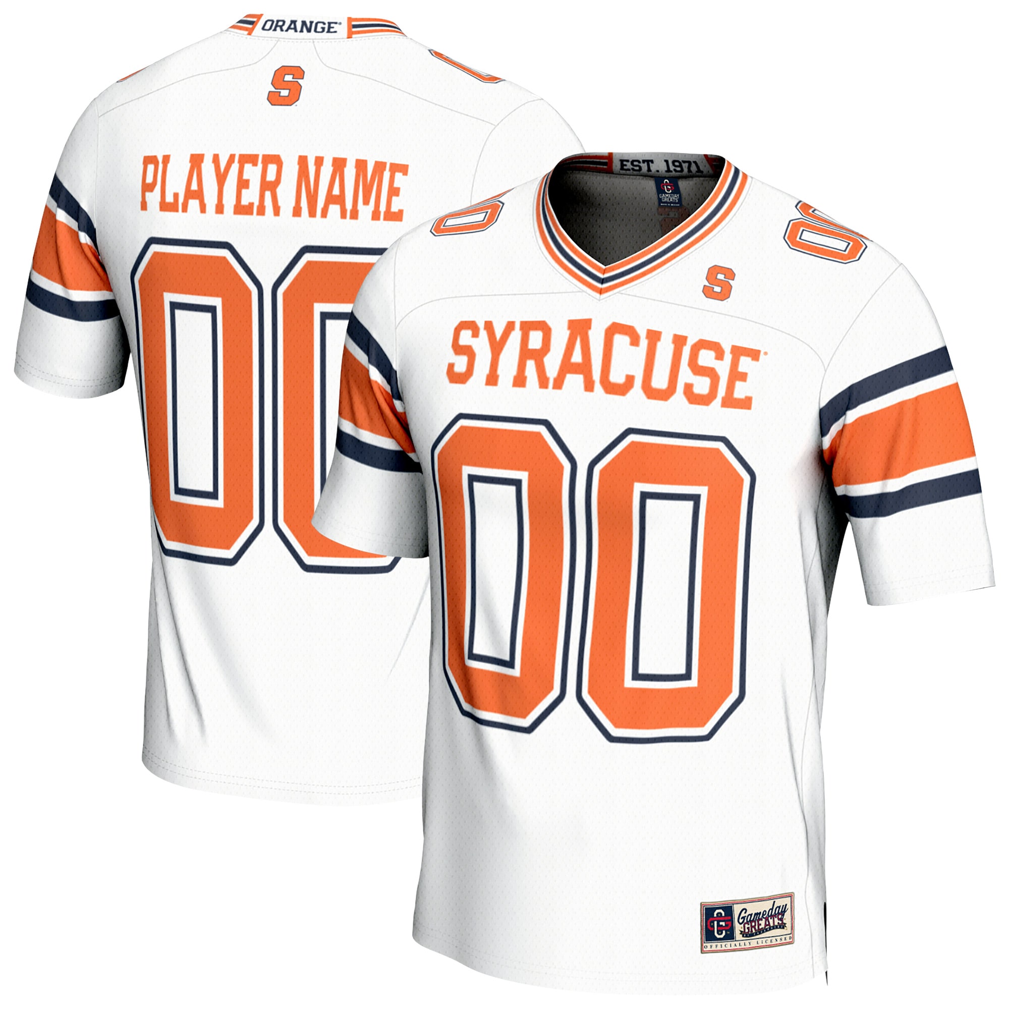 Syracuse Orange GameDay Greats Unisex NIL Pick-A-Player Lightweight Collegiate Football Fashion 2026 Season Football Jersey - White